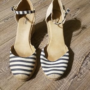 Bass Women's striped sailor wedges